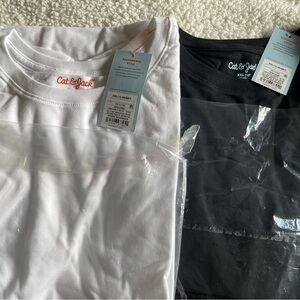 2 NEW Cat & Jack black and white short-sleeve tees